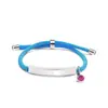 Pulseira de Corda de Mão Multicor Transfronteiriça Europeia e Americana Material em Branco Pronto para Uso Acessórios de Diamante Roxo Rosa Gravação Presente Pulseira de Aço Inoxidável