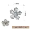 Botões Florais de Micro Zircônia Costurados à Mão em Estilo Francês Levemente Luxuoso, Botões de Alta Transparência, Botões Decorativos para Acessórios de Casacos, Vestidos e Camisas