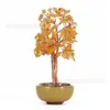 Árbol de Dinero de Cristal Natural Base de Cuenco de Cerámica Árbol de la Vida Oficina en Casa Árbol de Dinero Adornos Decorativos