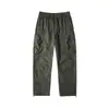 26 Pantalones de Trabajo Lavados Estilo Japonés Primavera/Verano, Pantalones de Trabajo Rectos Holgados, Pantalones de Trabajo Unisex Modernos con Cordón