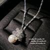Lágrimas de Sirena Gema de Hielo Escarcha Collar de Perla Blanca Australiana Cuenta de Mar Profundo Tahití Aretes de Circonita de Copo de Nieve