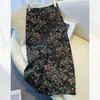 Falda Midi con Abertura para Mujer, Estilo Delgado, Falda Versátil de Línea A de Cintura Alta 2025 Otoño con Dobladillo Amplio y Abertura Trasera