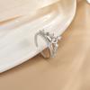 Japonês e coreano Popular Flash Diamond Crystal Zircon Flower Ring Micro-incrustado Doce All-match Love Flower Abertura Anel Pulseira