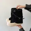 Botines de Tobillo con Suela Gruesa para Mujer que Aumentan la Altura 2026 Otoño Nuevo Estilo Botines Cortos con Hebilla Plataforma que Aumenta la Altura Retro Adelgazantes Botas de Moda