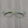 Marco de gafas de miope para hombre, redondo, ultraligero, de negocios, hecho a mano, placa grande, sin tornillos, verde, ensanchado, extragrande