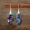 Pendientes Colgantes de Gota de Agua de Piedra Emperador Bohemia Estilo Nuevo Europeo y Americano Joyería Joyería de Estación Independiente Transfronteriza de Piedra Natural