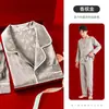 Pijama Jacquard Masculino Pode Ser Usado ao Ar Livre Toque de Luxo Seda Gelo e Neve Tamanho Grande Roupa de Casa Presente Seda Falsa
