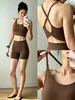 2026 Nuevo Estilo Tirante Fino Trenzado Cruzado Espalda Bonita Sujetador Deportivo Shorts de Yoga de Cintura Alta Levanta Glúteos para Mujer Conjunto de Dos Piezas para Fitness