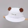 Adorable Sombrero de Bebé Oso Cachorro con Letras Primavera y Verano Delgado Transpirable Sombrero de Protección Solar para Niños y Niñas Sombrero de Pescador de Ala Ancha para Bebé