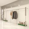 Estante de exhibición para tienda de ropa pared estante especial para tienda de ropa de mujer colgador de piso tienda de comprador acero inoxidable riel para ropa