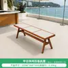 Silla de marco de aleación de aluminio minimalista moderna con respaldo de malla y juego de mesa de comedor de losa de roca, adecuado para restaurantes autoservicio de hotel y uso en exteriores