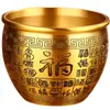 Al por mayor de fábrica Adorno de olla de cobre Cuenco del tesoro Olla de Cien Bendiciones Olla de latón amarillo Olla de latón amarillo Olla de cobre Adorno de artesanía para el hogar