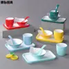 Melamina nórdico hotel red neta juego de vajilla mesa juego de cuatro piezas tazón palillos hueso platillo taza creativo hotel tazón especial