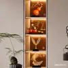 Nuevo juego de decoración de regalo estilo chino: "Que todos tus deseos se hagan realidad" adornos de calabaza y caqui para sala de estar del hogar, mueble de vino y estante de exhibición