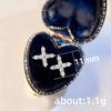 Pendientes de circonita cruzada con temperamento simple recomendados por Cao Shi Xiaohongshu Pendientes de letra en forma de X de viento frío