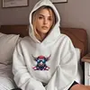 Sudadera con capucha Talla Europea Adecuada para Temuwish Amazon Personalizada Cabeza de Vaca Moda Negro Morado Rojo