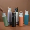 Taza Térmica de Acero Inoxidable 304 Transfronteriza para Comercio Exterior, Botella de Agua Portátil de Gran Capacidad para Deportes al Aire Libre con Asa y Popote, Personalizable