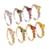 Produtos Novos Cruzados Europeus e Americanos Galvanizados a Cobre 18K/White K Micro-Incustados Zircônio Colorido Anel de Moda DIY Feminino de Alta Qualidade