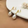 Placa de Incienso Repelente de Mosquitos sin Agujeros Indolora Pendiente de Perla Pendientes para Mujer Pendientes Nuevos Simples Elegantes de Gama Alta Estilo Largo