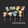 24 palillos de dientes para decoración de tartas, complemento para Superman, Beat Monster, Spider-Man, Sofía, Princesa Aisha, complemento para mesa de postres