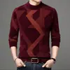 Recomendação de Item Quente Suéter Jacquard Anti-bolinhas Pelo Sintético de Mínk Gola Meia-Alta Venda Direta da Fábrica Malharia Masculina Transfronteiriça