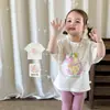 Roupas Infantis Inco Camiseta de Manga Curta para Meninas Estilo Verão Fino 2026 Desenho Animado Casual Roupas Infantis Classe A Algodão Puro Body para Bebê