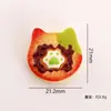 Dibujo Animado Oso Conejo Lindo Juguete de Comida en Miniatura Mini Rebanadas de Pan Artificial Pegamento de Crema Accesorios Hechos a Mano para Casa de Muñecas DIY