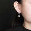 Brincos de Pérola de Água Doce em Prata Esterlina S925 Yuebao Jewelry Estilo Vintage Antigo Xiangyun Ruyi Argola de Contas Brincos de Temperamento Estilo Nacional