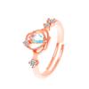Anel Aberto de Moda Princesa Europeia e Americana em Fuga Design de Nicho Japonês e Coreano Anel Plated Rose de Luxo Leve para Mulheres