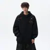 Sudadera con capucha bordada de estrella de 380 g de peso pesado para otoño de 2026, unisex, holgada, tendencia, marca, sudadera deportiva