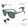 Gafas de sol de gran tamaño de acero inoxidable de moda para todas las ocasiones, gafas de sol con protección solar para conducir para hombre, gafas polarizadas para pesca