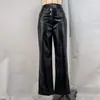 Ropa Transfronteriza Europea y Americana para Mujer 2025 Amazon Otoño e Invierno Pantalones de Cuero con Empalme de Cintura Alta Pantalones Casuales para Mujer Pantalones de Cuero