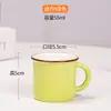Taza de Té Pequeña de Cerámica con Asa, Taza de Té Kung Fu, Juego de Té, Esmalte de Color Macarrón, Juego Completo de Tazas, Taza Individual, Taza Mini Esmaltada