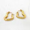 Nuevos Pendientes de Acero Inoxidable con Forma de Corazón y Perla Blanca para Otoño e Invierno, Lujo Accesible, Pendientes de Hebilla de Oreja de Moda y de Alta Gama Chapados en Oro de 18 Quilates