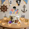 Bandeirola de letras para festa de aniversário com tema One Piece, bandeira espiral, topo de bolo e conjunto de decoração, best-seller internacional