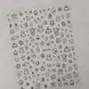 Pegatinas para Uñas Line Art de Dibujos Animados en Stock, Calcomanías para Uñas Personalizables de Gato Lindo Plano, Conejo y Cachorro, Estilo Dh