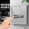 Fabricantes de comercio exterior Tipo 86 suministran panel de vidrio templado interruptor de mesita de noche creativo luz de reinicio enchufe francés europeo