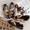 Zapatillas de entrenamiento alemanas con bloques de color estilo TikTok para mujer, zapatillas casuales con estampado de leopardo, zapatillas de nicho ligeras y de suela blanda, de moda para mujer