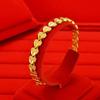 Pulseira Feminina de Ouro Areia Vietnamita Banhada a Ouro 24K Fosca Coração de Pêssego Cobre Puro Imitação Ouro Pulseira em Forma de Coração Joias de Imitação de Ouro