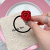 Nuevo estilo francés retro romántico rosa acetato banda para el cabello dulce niña lazo cuerda para el cabello banda de goma elástica alta accesorios para el cabello