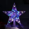 Estrela de cinco pontas com LED, best-seller transfronteiriço, para decoração de Ano Novo e Natal, arranjo de estrela para topo de árvore de Natal transparente M