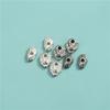 Plata de Ley S925 Plata Tailandesa Golpeteada Asimétrica Separador Cuenta de Meteorito Separador Accesorios para Pulsera de Cuerda Hecha a Mano DIY