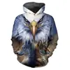 Sudadera con Capucha Estampado 3D de Animales de Moda Águila Tigre Lobo Personalizada Estampado Completo Sudadera con Capucha Directo del Fabricante