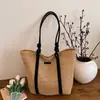 Bolsa de Palha Tecida Elegante para Férias na Praia, Grande Capacidade, Tendência e Única, Lançamento 2026, Bolsa de Ombro para o Dia a Dia