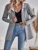 Moda Transfronteriza Europea y Americana para Mujer, Sudadera de Color Sólido para Primavera y Otoño con Empalme Ondulado, Chaqueta Casual Holgada con Capucha y Cordón