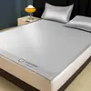Juego de Tres Piezas de Alfombrilla de Seda de Hielo con Fibra de Enfriamiento Clase A, Tipo Sábana Ajustable Plegable, Alfombrilla Engrosada para Dormitorio de Estudiante