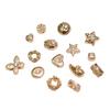 Pacote de preservação de cor 14K ouro micro zircão amor estrela de cinco pontas contas faça você mesmo colar feito à mão pulseira acessórios de joias com contas
