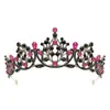Accesorios para el Cabello Transfronterizos Corona Simple de Princesa Diadema de Pedrería Corona de Pasarela Galvanizada Diadema Suministro de Exportación Directa