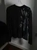 2026 Início do Outono Punk Americano Retrô Cinza Claro Estampado Mesclado Camiseta de Manga Longa para Homens e Mulheres Gola Redonda Slim Fit Versátil Tendência Marca