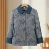 Novas roupas de outono e inverno, blusas grossas forradas com fleece para mulheres de meia-idade e idosas, casaco quente de comprimento médio para avó de 70 anos, roupas para idosos